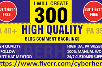 create 300 dofollow blog comment quality backlinks