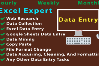 do excel data entry, cleaning and copy paste, web research, virtual assistant