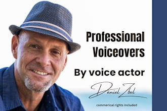 record a deep american male voice over in english