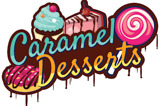create stunning cake dessert logo design