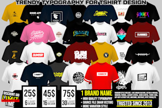 design simple typography for more tshirt pack
