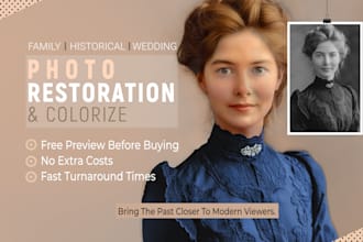 do photo restoration, retouch and colorize old photo