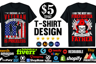 do custom awesome graphics typography t shirt design