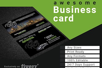 do awesome business card  design in 6 hours