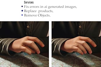 fix errors in ai images, replace or remove products