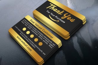 design thank you card, product insert and luxury card