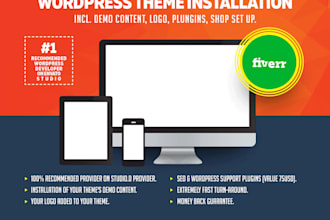 do wordpress theme install customization and demo import