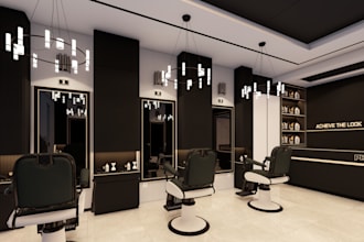 design  luxury spa, beauty salon, nail salon, or barber shop interior
