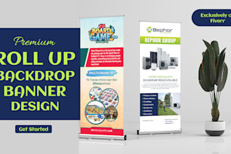 design roll up banner, retractable, pull up, pop up, backdrop banner