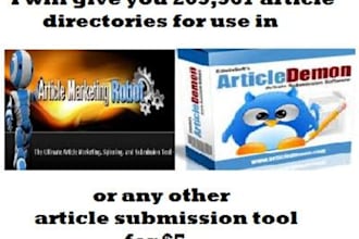 give you 209,967 article directories for use in AMR, demon or any other article submission tool