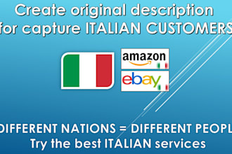 create original description for capture italian customers