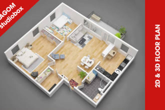 redraw or design 2d and 3d floor plan
