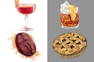 draw realistic food illustration