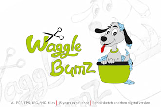 design flat colors mascot cartoon character logo