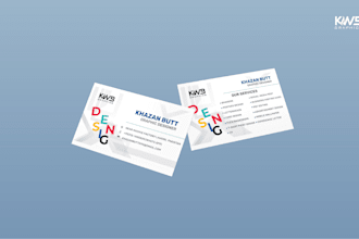 design business cards, letter head, experience letter