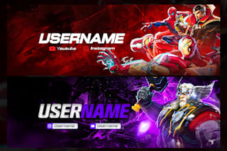design a marvel rivals banner for youtube, twitch and twitter