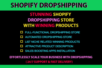 create stunning shopify dropshipping store with hot selling products