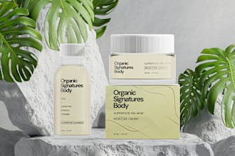 design cosmetic oil private label and packaging mockup