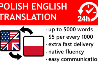 translate 5000 words from english to polish in 24h