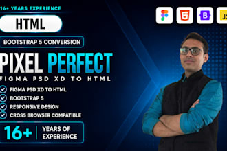 convert figma PSD xd to responsive HTML bootstrap 5