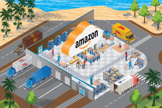 do perfect custom isometric map and product illustration