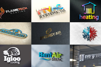 design best heating and cooling, hvac company logo