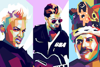 draw an unique wpap pop art portrait