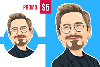 make cartoon portrait for profile picture in 24 hours