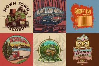 do badge vintage illustration retro logo design hand drawn