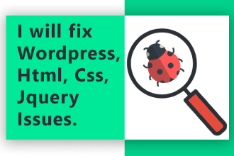 fix wordpress errors, bug and html, css, jquery issues