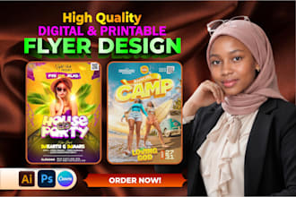 do event, party, company real estate flyer, poster design and all graphics work