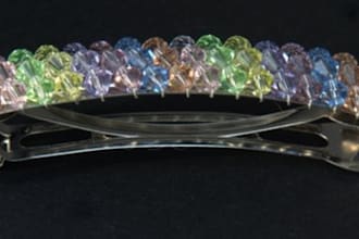 show you how to make a beautiful beaded barrette with Swarovski Crystals