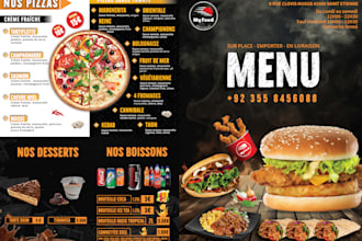 do restaurant menu design and fast food pizza burgers