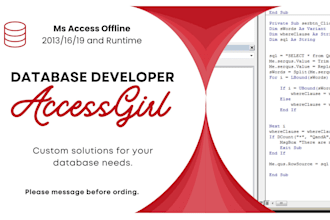 develop an offline database in ms access