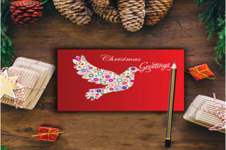 do christmas, new year, anniversary and any post card design