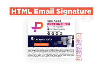 design animated attractive HTML, email signature GIF