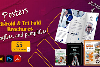 design posters, brochures, leaflets, and pamphlets