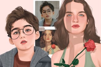draw your amazing realistic vector portrait