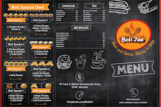 design menu cards with printable file