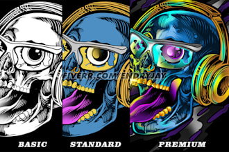 design skull illustration and heavy metal artwork