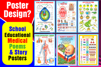 create school educational,medical poster,flyer, infographic design in 12h