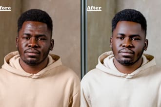 do photo editing and high end skin retouching job for you