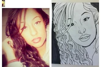 draw your face/portrait on a 5in x 4 1/2in paper