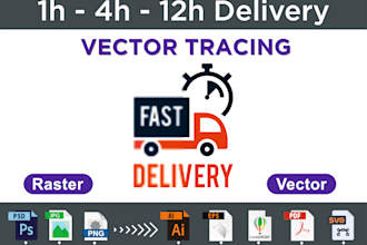 do vector tracing, logo to vector, image to vector in 4h