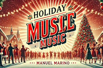 create christmas soundtrack, holiday music, happy, uplifting cinematic for video