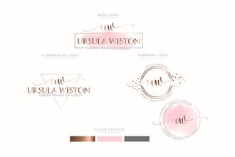 design elegant watercolor signature logo with branding kit