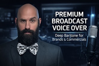 provide a premium broadcast voice over for commercials and brands