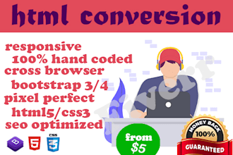 convert your psd to responsive html with bootstrap4