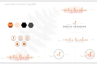 design an elegant signature logo with branding package
