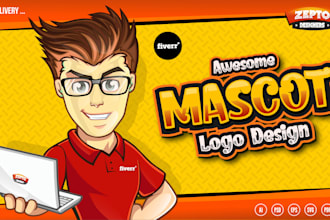 create mascot cartoon logo design for you